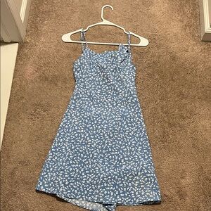 SHEIN Blue Floral Sundress with Spaghetti Straps